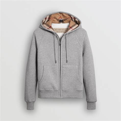 Burberry zip front hooded sweatshirt